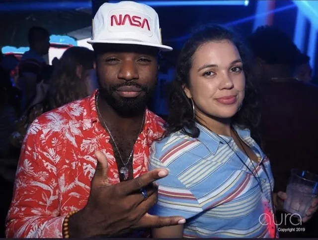 dj Darko and a guest at the club